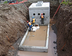 Installation des nouvelles infrastructures de distribution de l'eau et de traitement des eaux us&eacute;es