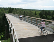 Two cyclists on a bicycle path