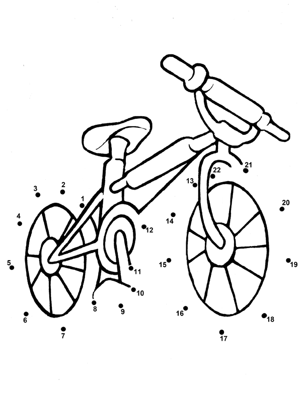 dots that connect to form a bicycle
