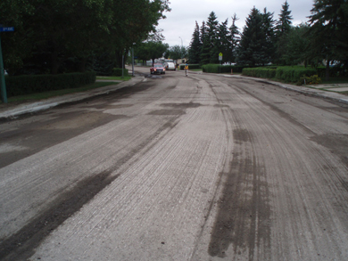 The graded road surface along Dorothy Street