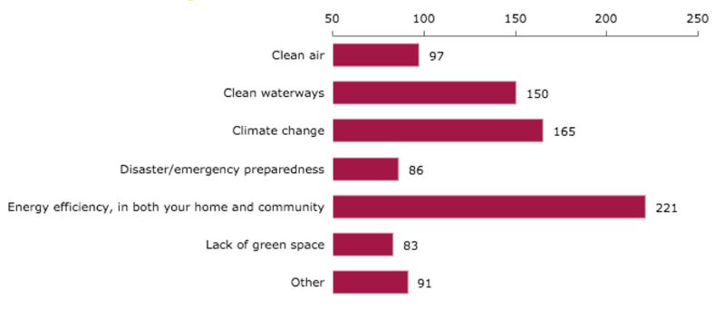 Figure 13: Responses for <em>What is your community's biggest environmental challenge?</em>