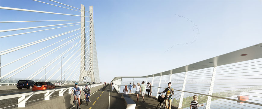 Multi-use path on the New Champlain Bridge