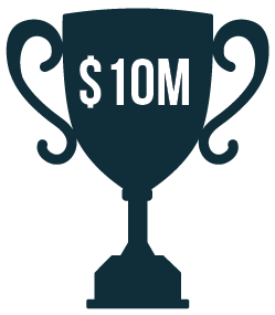 $10M prize trophy icon