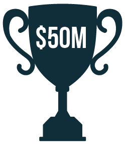 $50M prize trophy icon