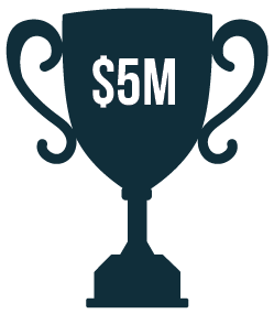 $5M prize trophy icon