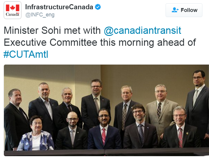 Image 3: Minister Sohi meeting with CUTA members in Montreal, November 2015.